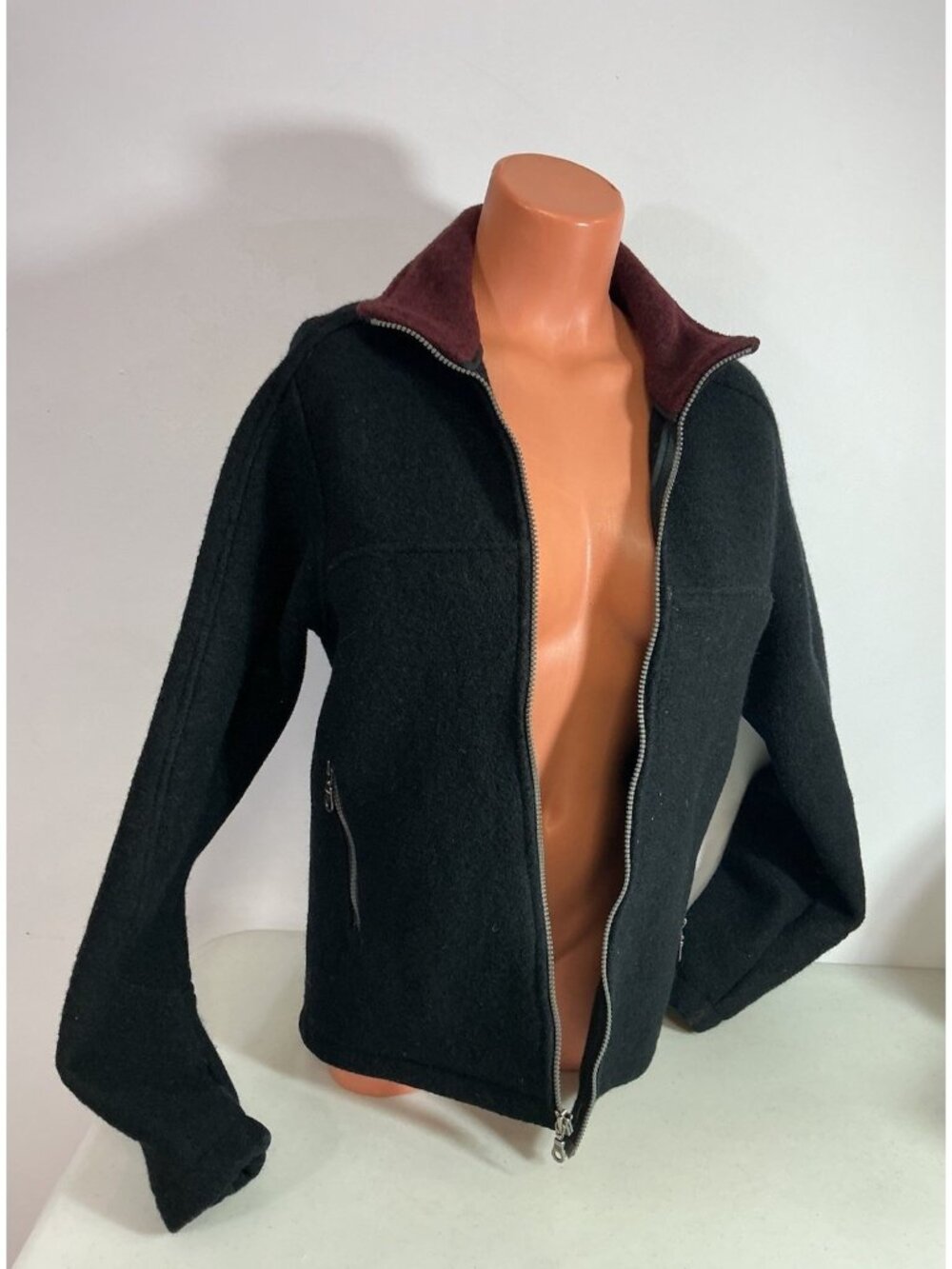 Ibex Jacket Black Wool Full Zip Outdoor Coat Women’s Small